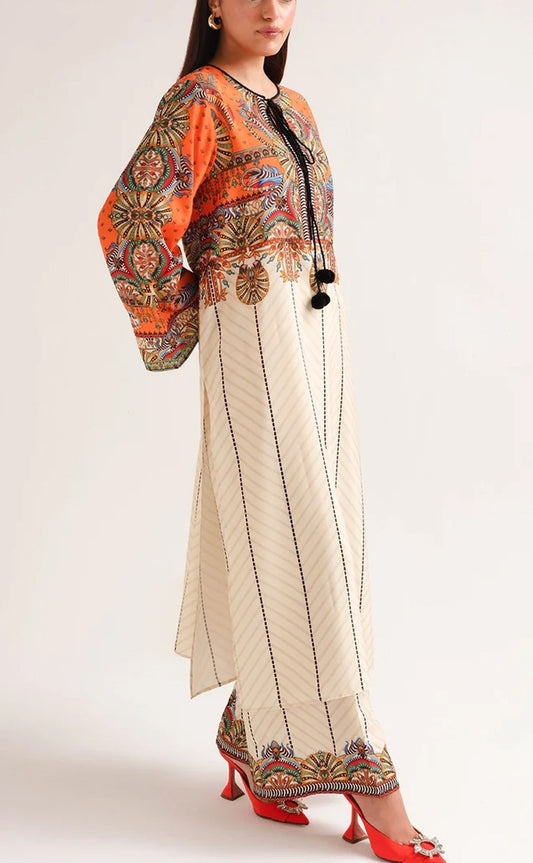 Stitched 2 piece printed shirt and printed trouser