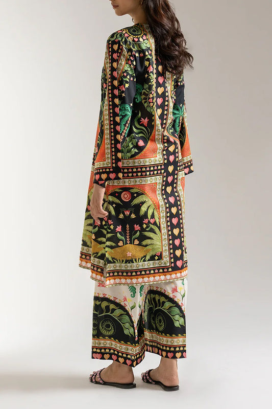 Stitched 2 piece printed shirt and printed trouser