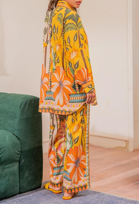 Stitched 2 piece printed shirt and printed trouser