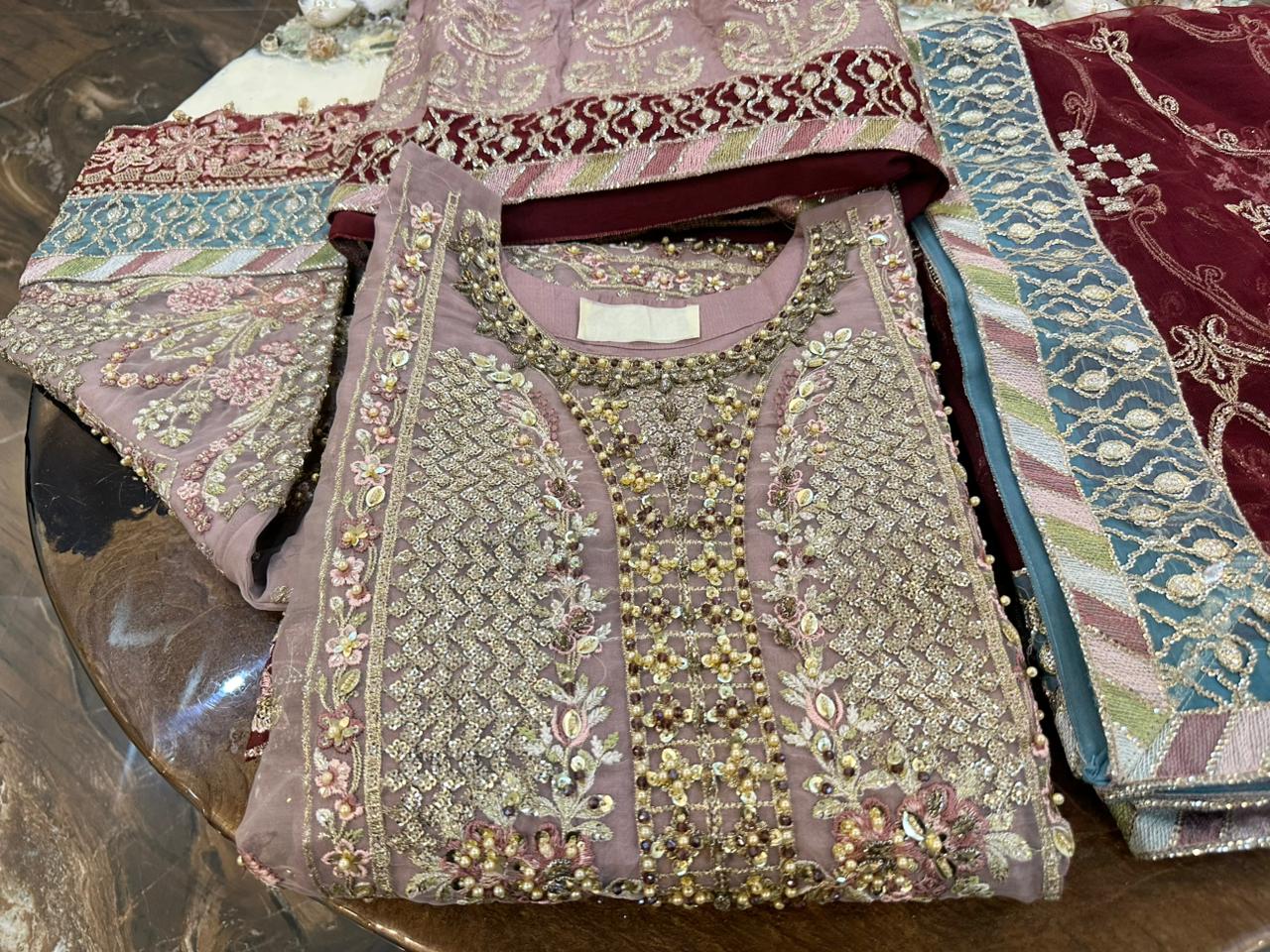 New Pure Organza Beautiful Heavy Ready To Wear