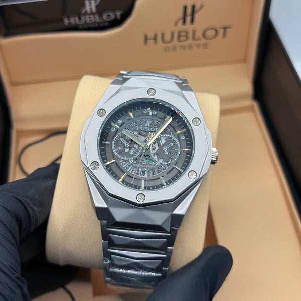 ⌚ HB Premium Watch – Luxury Diamond Cut Chain | Green Dial