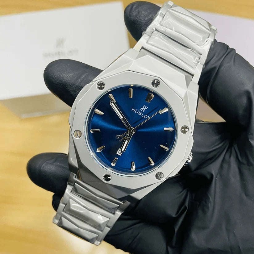 Hublot Diamond Cut Steel  Chan Dark Brown Dial
