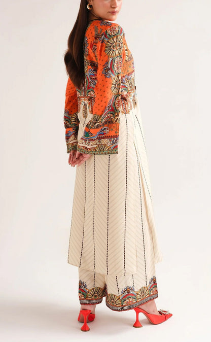 Stitched 2 piece printed shirt and printed trouser
